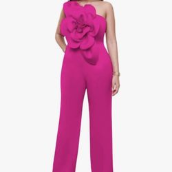 Pink Jumpsuit With Rose On Top