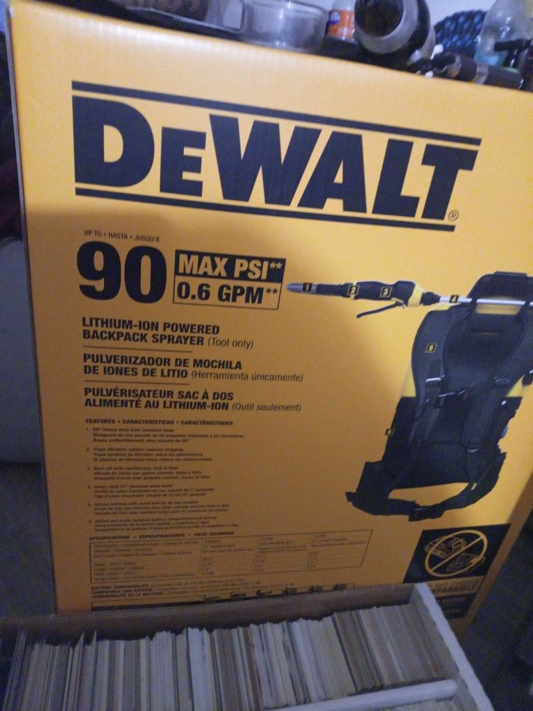 DeWalt Lothium-ion Backpack Sprayer