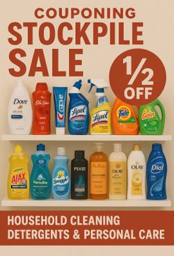Stockpile Sale Of Household Amd Personal Care- Half Off Store Price!
