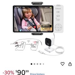 Wireless 5" HD Baby Car Monitor - 1080P Rotating Camera with Night Vision