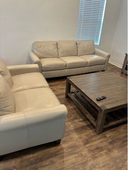 Sofa & loveseat with coffee table