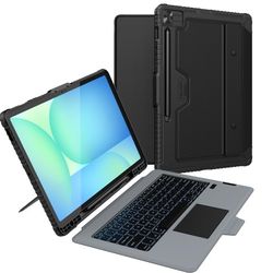 Nillkin for Samsung Galaxy Tab S10 FE Plus 13.1" Case with Detachable Keyboard, 7-Color Backlit, Trackpad, S Pen Holder, Rugged Keyboard Case for Sams
