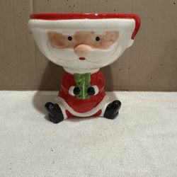 Vintage Santa Dolomite Candy Bowl
