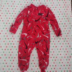 Nike Baby Boy Microfleece Sleep & Play Footed Coverall Red Sleepwear 3 Months