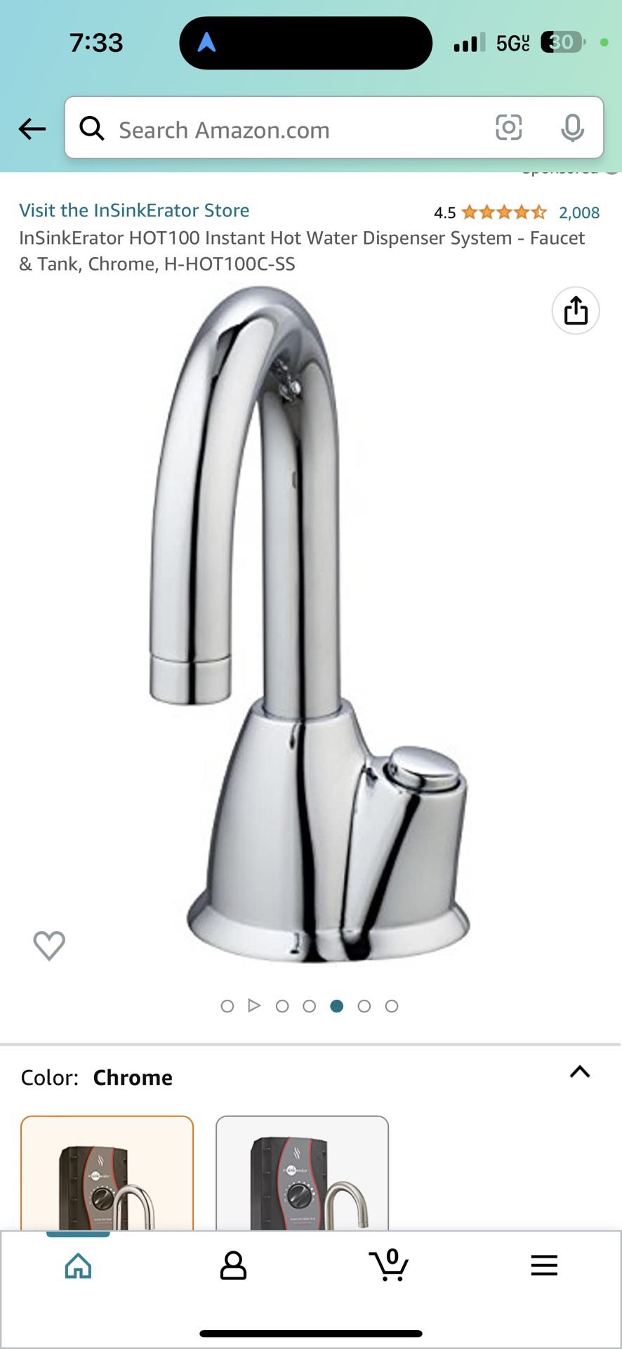Insinkerator Hot100 Instant Hit Water Dispenser System Faucet And Tank  Chrome for Sale in Santa Ana, CA OfferUp