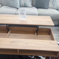 Rustic Wood Lift Top Coffee Table 