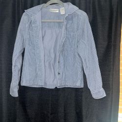 Light Blue Cotton Corduroy Button Up