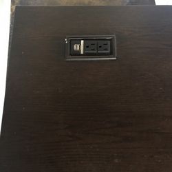 Brown Desk With USB And Outlet 