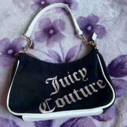 Juicy Couture Black Velour Shoulder Bag