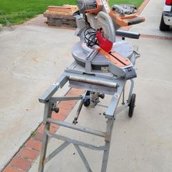 Rigid table saw works good. Just don't use it, need the space$50 Takes