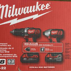 Milwaukee M18 Drill and impact set 