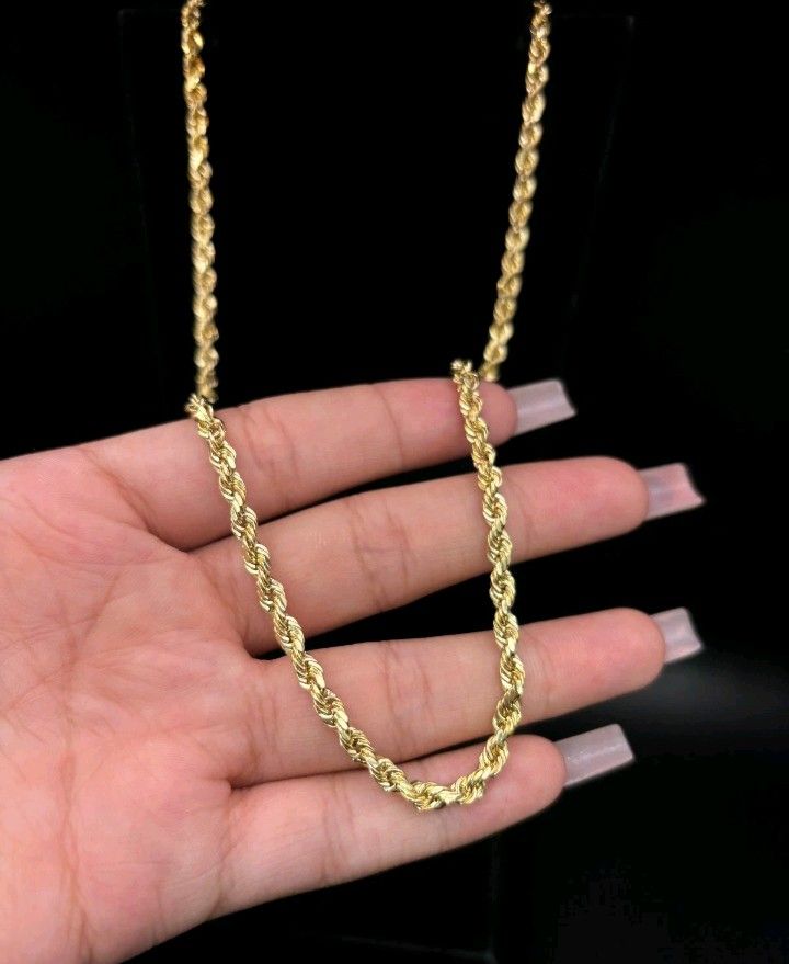 14k Yellow Gold 6mm Solid Gold Rope Chain Gold Rope Chain 22 Inch