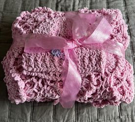 Pink Crochet Blanket Handmade