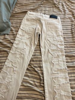 FWRD Denim slim fit white distressed jeans