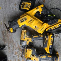 Dewalt 20v Sawzall, Impact ,Hammer 2 Batteries And Charger 