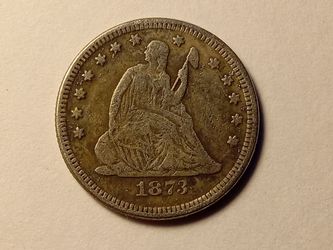 US 1873-CC Liberty seated Quarter Arrow at Date Modern Restrike Token.