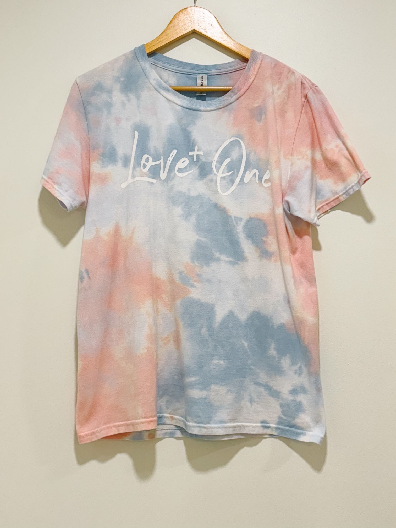 Love One International Faded Pink & Blue Tie Dye Tee