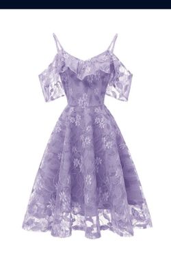 Spaghetti Straps Floral Lace Bridesmaid Cocktail Party Dress Off Shoulder Ruffle Sleeve Graduation Wedding Guest Dress