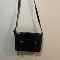 Black Leather Crossbody 