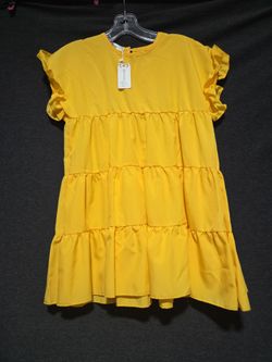 NWT GIRLS RUFFLED YELLOW DRESS SZ 12