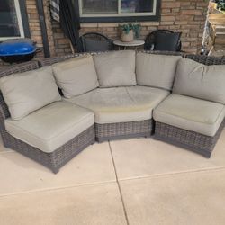 Oval Wicker Patio Couch $75