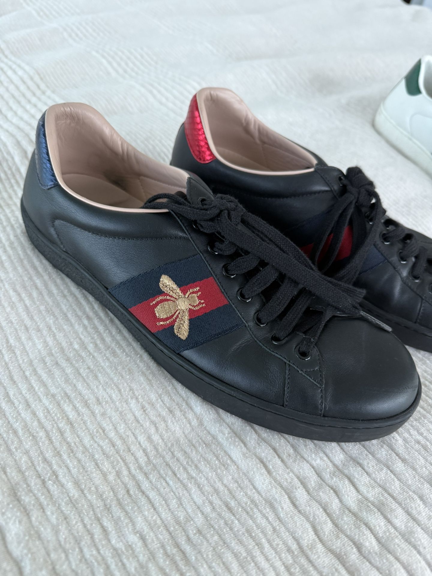 REAL Gucci Ace Embroidered 'Black Bee', Men 8