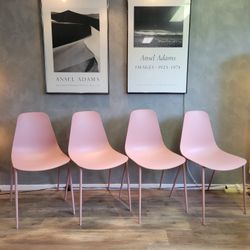 4 Pink Dining Chairs