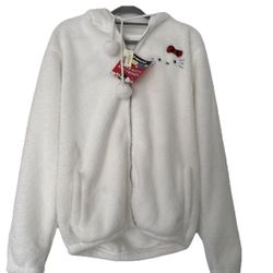 Hello Kitty Sanrio Aeropostale Fluffy Soft Zip Up Hoodie BNWT