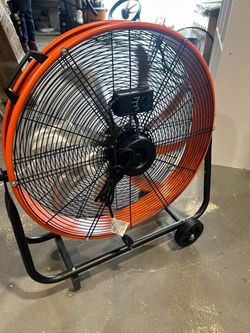 Large Industrial Drum Fan with Wheels