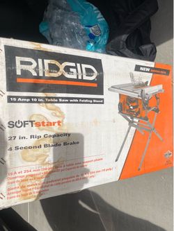 Rigid 15amp 10” table saw with stand Brand New