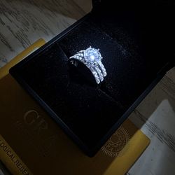 Size 8 💍 2.00ct Moissanite Wedding Ring Set – GRA Certified – D Color VVS1