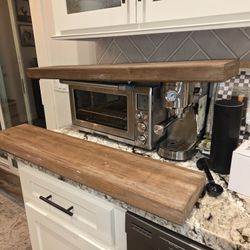 Pair Of Hanging Shelves, Reclaimed Barn Wood Style