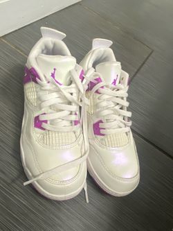 Air Jordan 4 White Hyper Violet Sneakers
