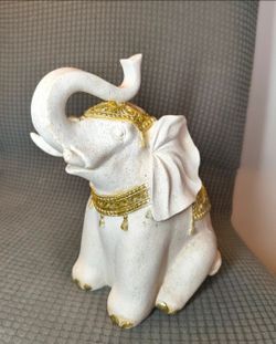 Beautiful white and gold elephant figurine