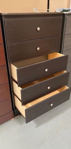 5  drawer brown with rails