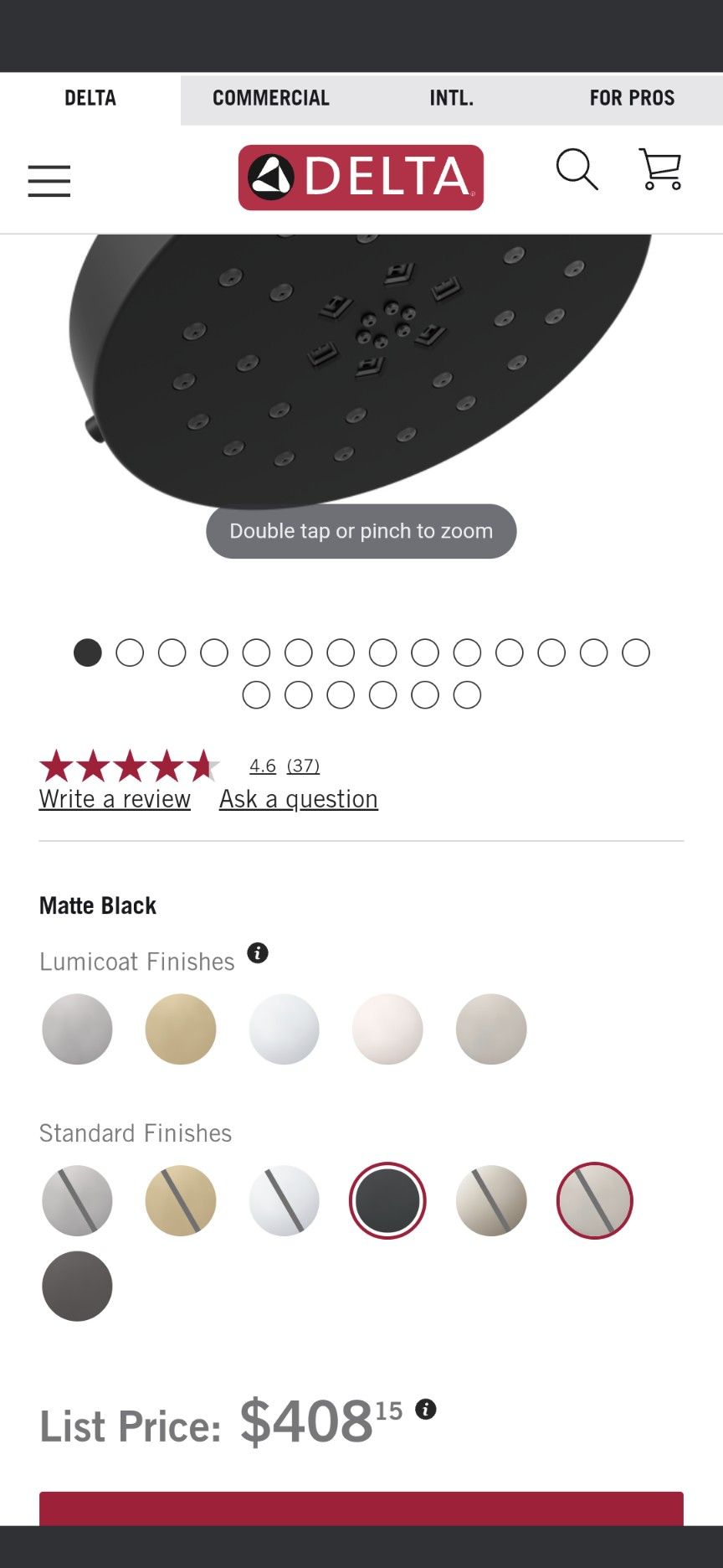 Delta Shower Head 20cm