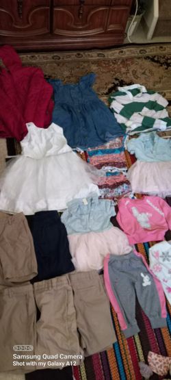 48 Pieces Of Baby Girl Clothes Sizes 2T-3T 24months And 5-6 Years Old All Clean And Ready To Use All $20