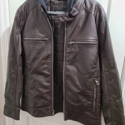 Guess Men Leather Jacket 