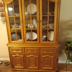 Curio Cabinet With China 