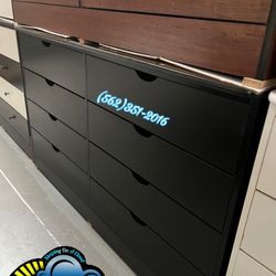 Black Katy Eight Drawer Dresser Chest Comoda Nueva Bonita 