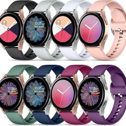 8 Pack Band Compatible with Samsung Galaxy Watch 7 6 5 4 Band 40mm 44mm,Galaxy Watch 5 Pro 45mm/Watch 6 4 Classic 42mm 46mm 43mm 47mm/Active 2/Watch 3