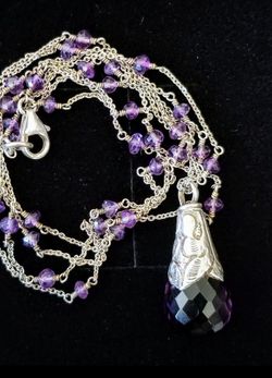 Sterling Silver Faceted Amethyst Pendant