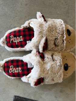 New Papa Bear Men’s Slippers Size XL