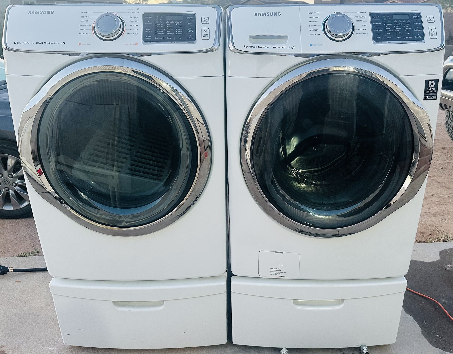 Samsung 4.5 cu. ft. Smart High-Efficiency Front Load Washer 7.5 cu Electric Dryer Set