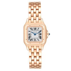 Ladies Small Cartier 22mm Panthere 18K Solid Rose Gold Watch with Cream Roman Numeral Dial. (Pre-Owned 4025)