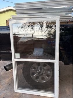 White Vinyl Double Hung Window