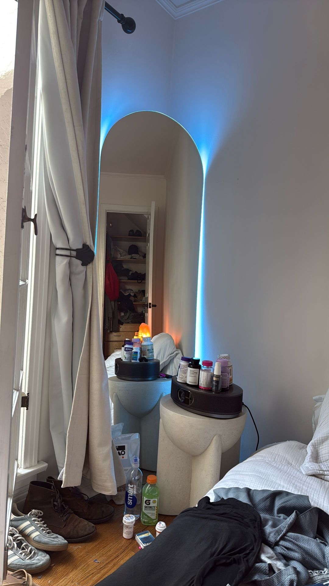 Mirror with LED Blue Light