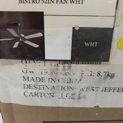 I Have A New Ceiling Fan It's A 52 In The Original Price Was $350 I Will Sell It For $100 Still In The Box Has Not Been Open