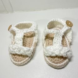 Baby Crochet  Sandals, Size 3 -9 months