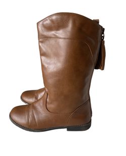 Girls Tan Boots (Size: 2)